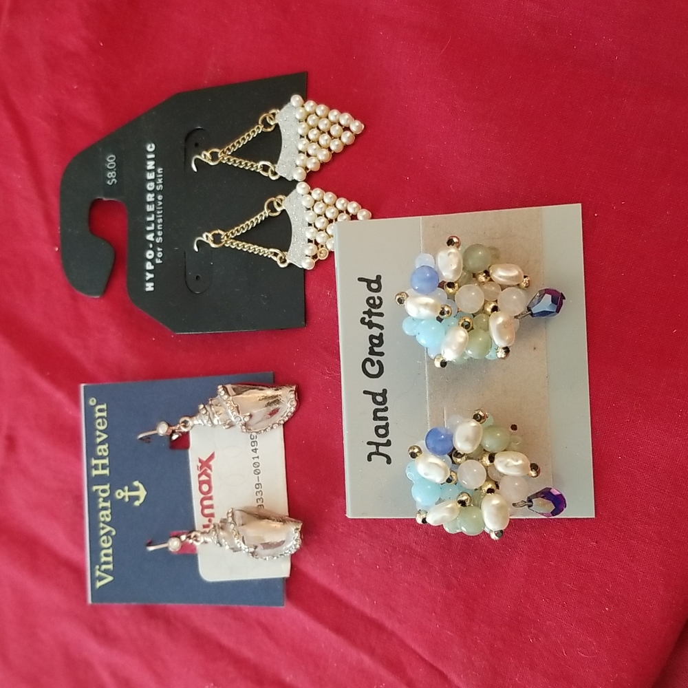 Lot of 3 pair of earrings